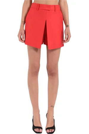 SIMONA CORSELLINI Mujer, Pantalones cortos, Rojo, Talla: L