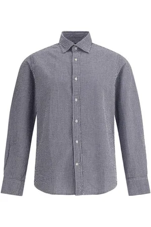 DEPERLU Hombre, Camisas, Azul, Talla: M