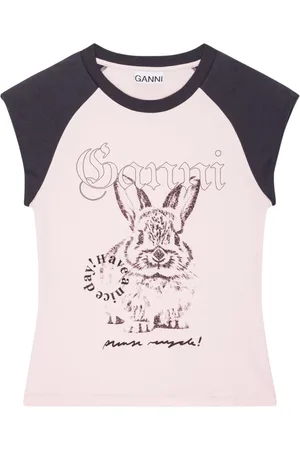 Ganni Mujer, Camisetas, Rosa, Talla: S