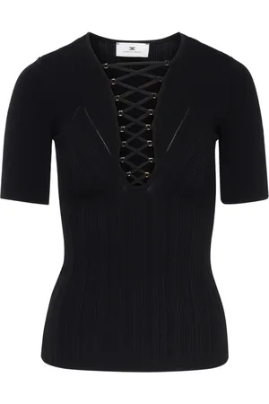 Elisabetta Franchi Mujer, Camisetas, Negro, Talla: S