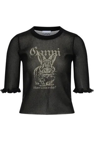 Ganni Mujer, Camisetas, Negro, Talla: M