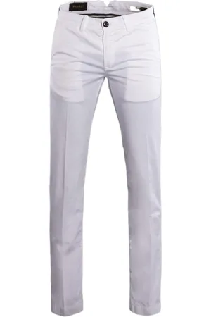 MOORER Hombre, Pantalones, Blanco, Talla: L