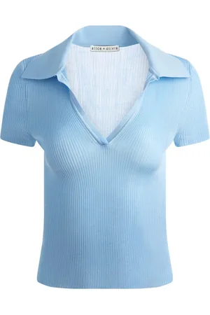 ALICE+OLIVIA Mujer, Camisetas, Azul, Talla: L