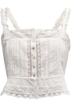 LOVESHACKFANCY Mujer, Camisetas, Blanco, Talla: XS