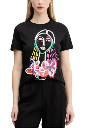 Desigual Mujer, Camisetas, Negro, Talla: S