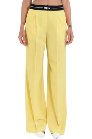 Msgm Mujer, Pantalones, Amarillo, Talla: S
