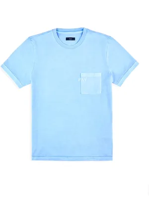 FAY Hombre, Camisetas, Azul, Talla: L