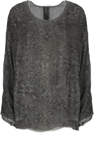 SANCTAMUERTE Mujer, Blusas y Camisas, Gris, Talla: S