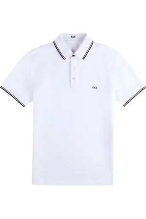 FAY Hombre, Camisetas, Blanco, Talla: L