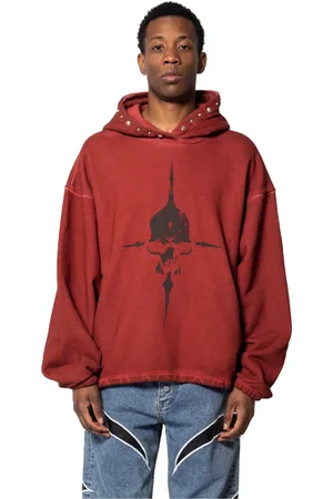 THUG CLUB Hombre, Sudaderas, Rojo, Talla: L