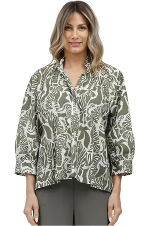 caliban Mujer, Blusas y Camisas, Verde, Talla: 2XS