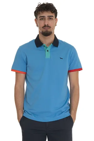 HARMONT&BLAINE Hombre, Camisetas, Azul, Talla: L