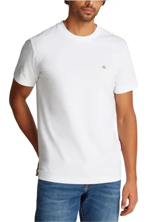 Calvin Klein Hombre, Camisetas, Blanco, Talla: S