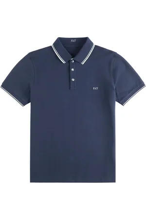 FAY Hombre, Camisetas, Azul, Talla: L