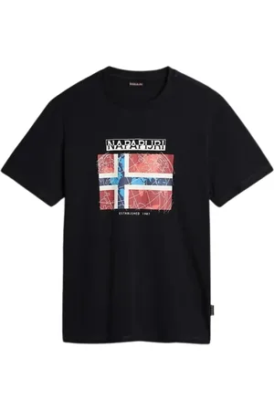 Napapijri Hombre, Camisetas, Negro, Talla: L
