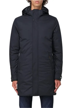 MOORER Hombre, Abrigos, Azul, Talla: L