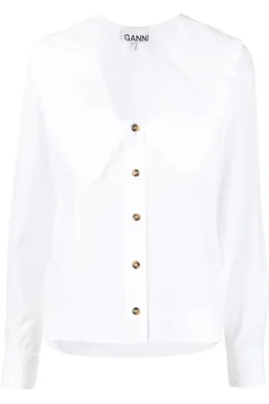 Ganni Mujer, Blusas y Camisas, Blanco, Talla: M