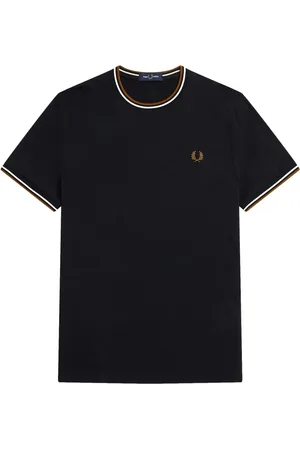 Fred Perry Hombre, Camisetas, Negro, Talla: 3XL