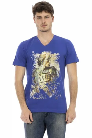 Trussardi Hombre, Camisetas, Azul, Talla: 2XL