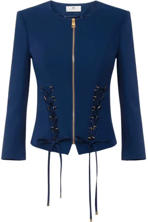 Elisabetta Franchi Mujer, Chaquetas, Azul, Talla: 2XL