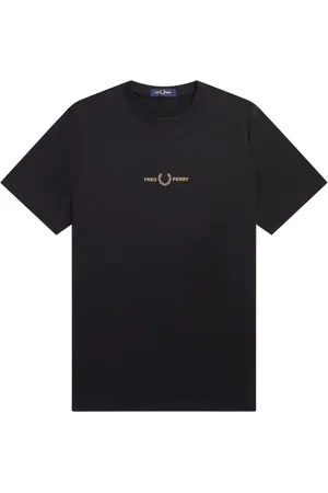 Fred Perry Hombre, Camisetas, Negro, Talla: S