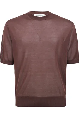 LANEUS Hombre, Camisetas, Marrón, Talla: S
