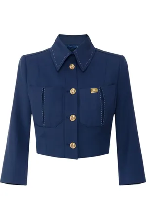 Elisabetta Franchi Mujer, Chaquetas, Azul, Talla: XS