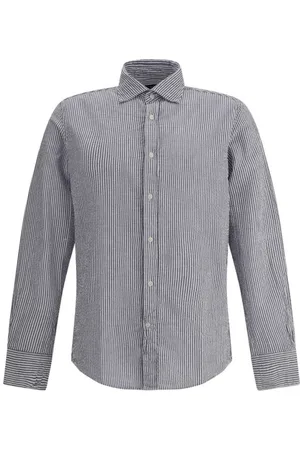 DEPERLU Hombre, Camisas, Gris, Talla: L
