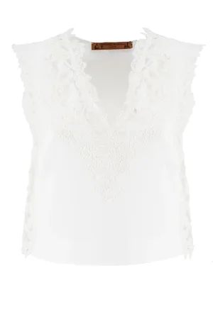 ERMANNO SCERVINO Mujer, Camisetas, Blanco, Talla: S