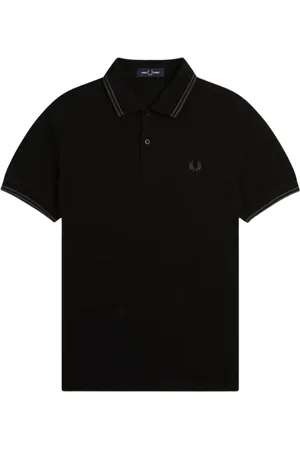 Fred Perry Hombre, Camisetas, Negro, Talla: L