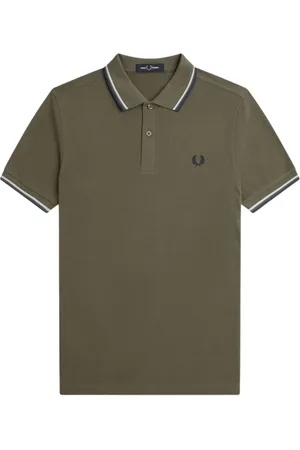 Fred Perry Hombre, Camisetas, Verde, Talla: XL