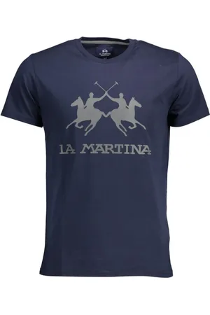 La Martina Hombre, Camisetas, Azul, Talla: 2XL