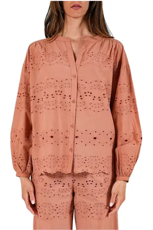 NOTSHY Mujer, Blusas y Camisas, Marrón, Talla: S