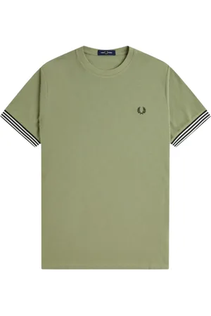 Fred Perry Hombre, Camisetas, Verde, Talla: M
