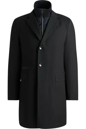 HUGO BOSS Hombre, Abrigos, Negro, Talla: L