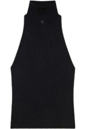Courrèges Mujer, Camisetas, Negro, Talla: S