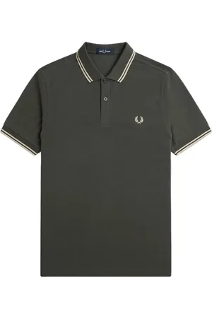 Fred Perry Hombre, Camisetas, Verde, Talla: L