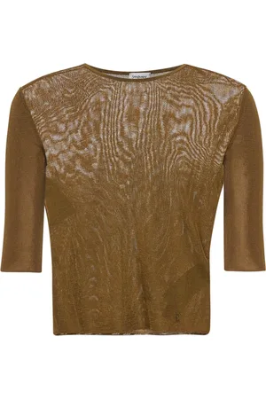 Saint Laurent Mujer, Camisetas, Marrón, Talla: S