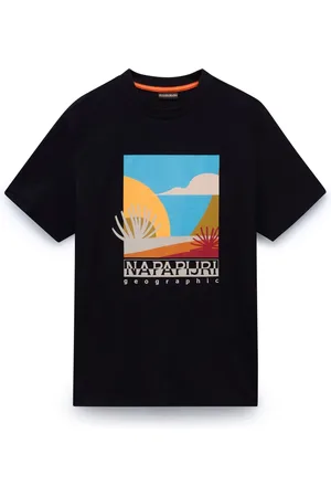 Napapijri Hombre, Camisetas, Negro, Talla: L