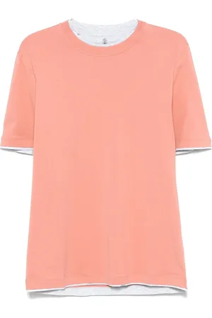 Brunello Cucinelli Hombre, Camisetas, Naranja, Talla: L