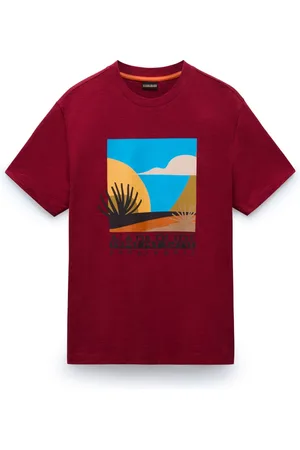 Napapijri Hombre, Camisetas, Rojo, Talla: L