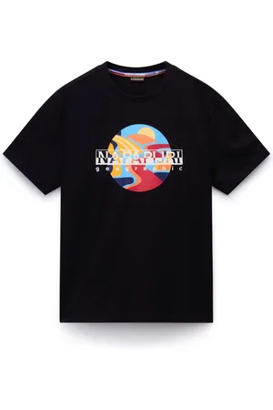 Napapijri Hombre, Camisetas, Negro, Talla: L
