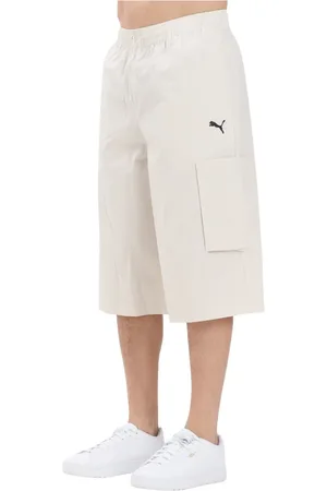 PUMA Hombre, Pantalones cortos, Blanco, Talla: S