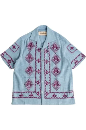 Baziszt Hombre, Camisas, Azul, Talla: L