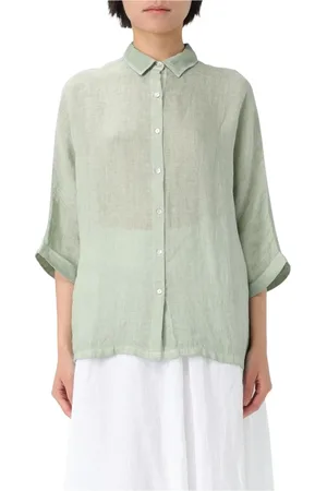 120% Lino Mujer, Blusas y Camisas, Verde, Talla: XS