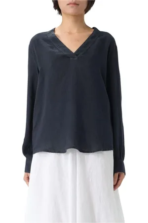 120% Lino Mujer, Blusas y Camisas, Azul, Talla: L