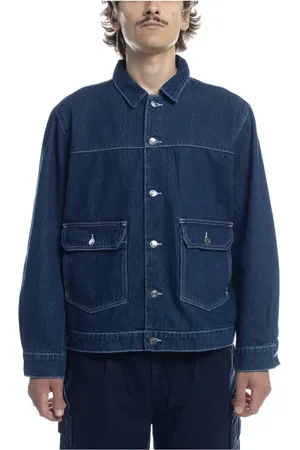 Pop Trading Company Hombre, Camisas, Azul, Talla: S
