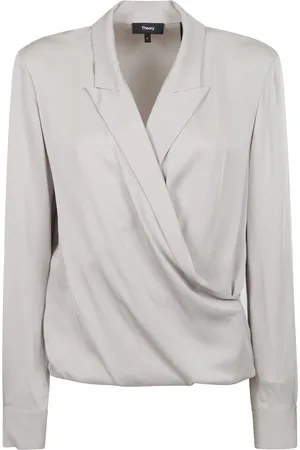 THEORY Mujer, Blusas y Camisas, Gris, Talla: M