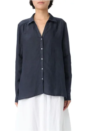 120% Lino Mujer, Blusas y Camisas, Azul, Talla: XS