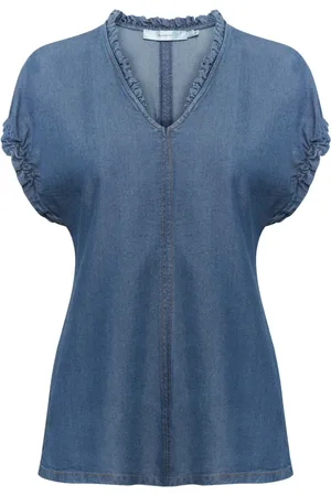 INWEAR Mujer, Blusas y Camisas, Azul, Talla: L